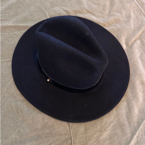 Lack of Color Women\'s Classic Black Wool Felt Fedora Prism Hat MEDIUM 57 CM